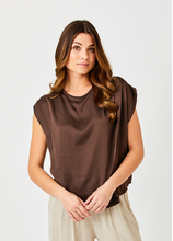Load image into Gallery viewer, Gabon Satin Sleeveless Top with Pleat Detailing - Indie Indie Bang! Bang!