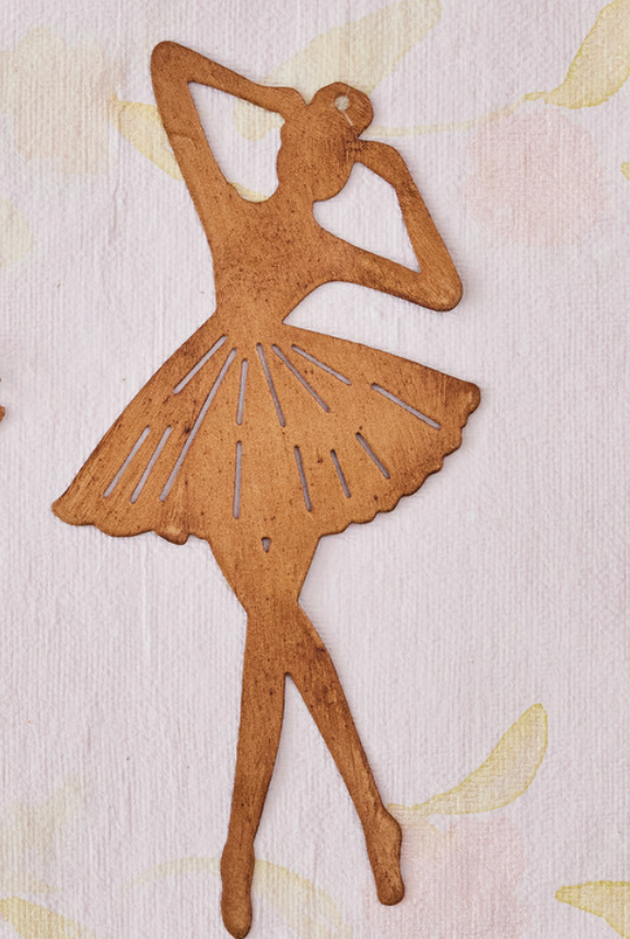 Metal Ballerina Ornament with Cut-Outs (2 Styles) - Indie Indie Bang! Bang!
