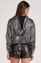 Load image into Gallery viewer, Anna  Black and Silver Hoodie - Indie Indie Bang! Bang!