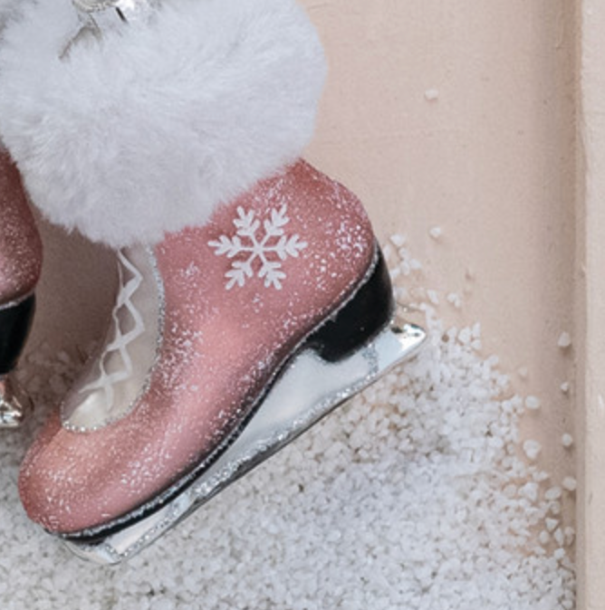 Pink Ice Skate Ornament