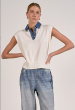 Load image into Gallery viewer, Capped Sleeve Demi Denim Sweater - Indie Indie Bang! Bang!
