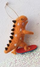 Load image into Gallery viewer, Wool Dinosaur Skating Ornament