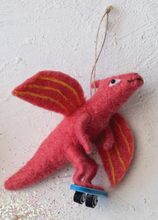 Load image into Gallery viewer, Wool Dinosaur Skating Ornament