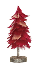 Load image into Gallery viewer, Feather Tree w/ Glitter &amp; Wood Base