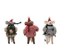 Load image into Gallery viewer, Wool Felt Mouse w/ Faux Fur Sweater - Indie Indie Bang! Bang!