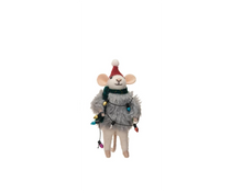 Load image into Gallery viewer, Wool Felt Mouse w/ Faux Fur Sweater - Indie Indie Bang! Bang!