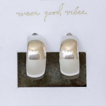 Silver Hoop Wide Earrings - Indie Indie Bang! Bang!