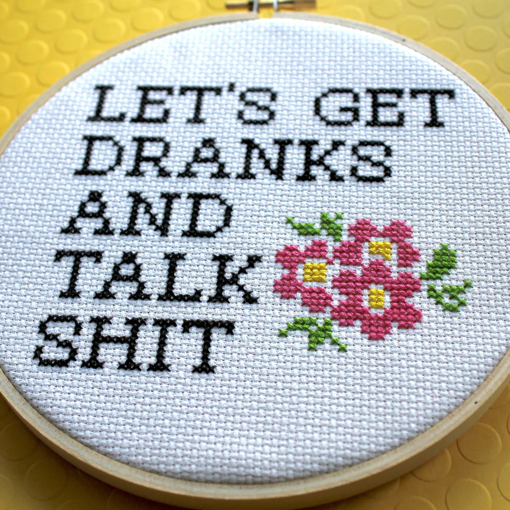 Let's Get Dranks Cross Stitch DIY KIT - Indie Indie Bang! Bang!