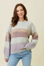 Load image into Gallery viewer, Puff Sleeve Color Blocked Sweater - Indie Indie Bang! Bang!