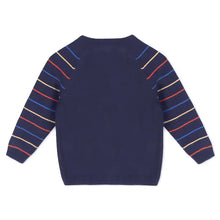 Load image into Gallery viewer, Train Jacquard Knit Baby Raglan Pullover Sweater (Organic)