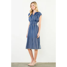 Load image into Gallery viewer, Striped Smocked Waist Short Sleeve Dress - Indie Indie Bang! Bang!