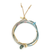 Load image into Gallery viewer, Mixed Media Wrap Bracelet Necklace - Transformation/Turquoise/Gold