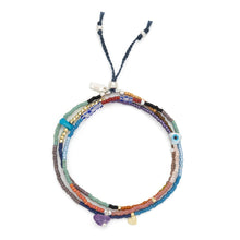 Load image into Gallery viewer, Mixed Media Wrap Bracelet Necklace - Protection/Amethyst/Gold