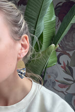 Load image into Gallery viewer, Midnight Marble + Gold Dangles