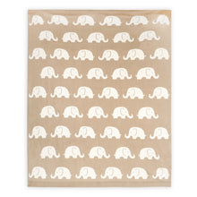 Load image into Gallery viewer, Elephant Trail - Organic Jacquard Knit Baby Blankets