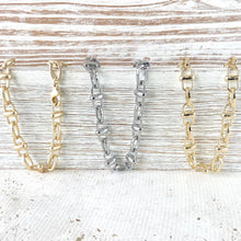 Load image into Gallery viewer, Equestrian linked chain layering crystal necklaces 