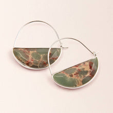 Load image into Gallery viewer, Stone Prism Hoop - Aqua Terra/Silver