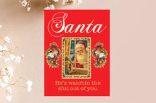Load image into Gallery viewer, He's Watching - Santa Card