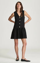 Load image into Gallery viewer, Linen Drop Waist Mini Dress in Black