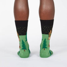 Load image into Gallery viewer, Sasquatch Camp Out Men's Crew Socks - Indie Indie Bang! Bang!