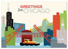 Load image into Gallery viewer, Greetings from Chicago Skyline Postcard