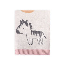 Load image into Gallery viewer, Alphabet Blush - Organic Jacquard Sweater Knit Baby Blanket - Indie Indie Bang! Bang!