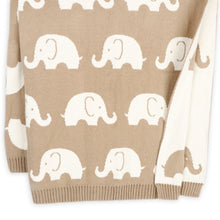 Load image into Gallery viewer, Elephant Trail - Organic Jacquard Knit Baby Blankets