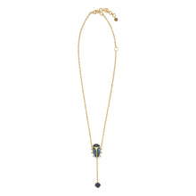 Load image into Gallery viewer, SCARAB Lariat Necklace, 18"+2" - Blue Labradorite/Black Agate | Capucine De Wulf