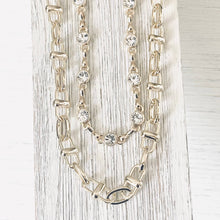 Load image into Gallery viewer, Equestrian linked chain layering crystal necklaces 