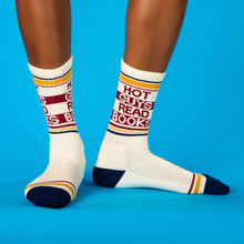 Load image into Gallery viewer, Hot Guys Read Books Gym Crew Socks - Indie Indie Bang! Bang!