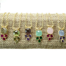 Load image into Gallery viewer, Genuine Gemstone Dainty Cluster Gold Necklaces - Indie Indie Bang! Bang!