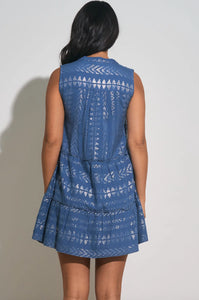 Blue and Silver Arrow Print Dress - Indie Indie Bang! Bang!