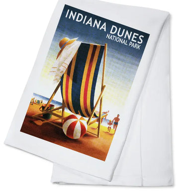Indiana Dunes National Park Beach Chair Tea Towel - Indie Indie Bang! Bang!