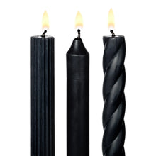 Load image into Gallery viewer, Assorted Black Candle Tapers 3-Pack - Indie Indie Bang! Bang!