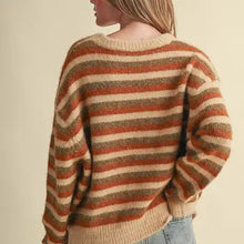 Load image into Gallery viewer, Tan Multi-Stripe Sweater