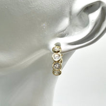Load image into Gallery viewer, Crystal Bezel Huggie Hoop Earrings 