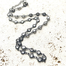 Load image into Gallery viewer, Clear crystal gunmetal layering necklace boutique salon