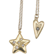Load image into Gallery viewer, Celestial heart star necklace artisan made jewelry
