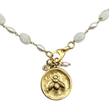 Load image into Gallery viewer, Hand casted charm necklace bee fleur de lis cross heart  - Indie Indie Bang! Bang!