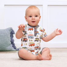 Load image into Gallery viewer, Happy Camper Short Bamboo Romper - Indie Indie Bang! Bang!