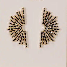 Load image into Gallery viewer, Celestial Black Sunburst Gold Earrings - Indie Indie Bang! Bang!
