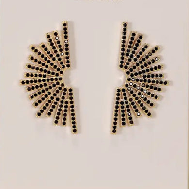 Celestial Black Sunburst Gold Earrings - Indie Indie Bang! Bang!