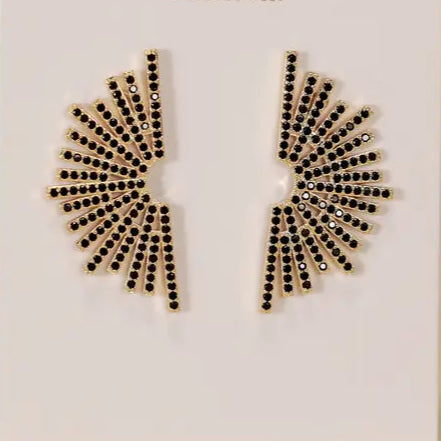 Celestial Black Sunburst Gold Earrings - Indie Indie Bang! Bang!