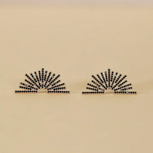 Load image into Gallery viewer, Celestial Black Sunburst Gold Earrings - Indie Indie Bang! Bang!