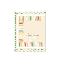 Load image into Gallery viewer, Birthday Cake and Candles Scallop Greeting Card