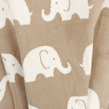 Load image into Gallery viewer, Elephant Trail - Organic Jacquard Knit Baby Blankets