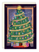 Load image into Gallery viewer, Season&#39;s Greetings Christmas Tree Holiday Card