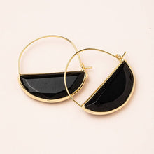Load image into Gallery viewer, Stone Prism Hoop - Black Spinel/Gold
