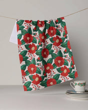 Load image into Gallery viewer, Winter Camellia Tea Towel | Geometry