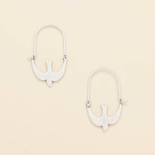 Load image into Gallery viewer, Refined Icon Earring - Swallow Hoop/Silver